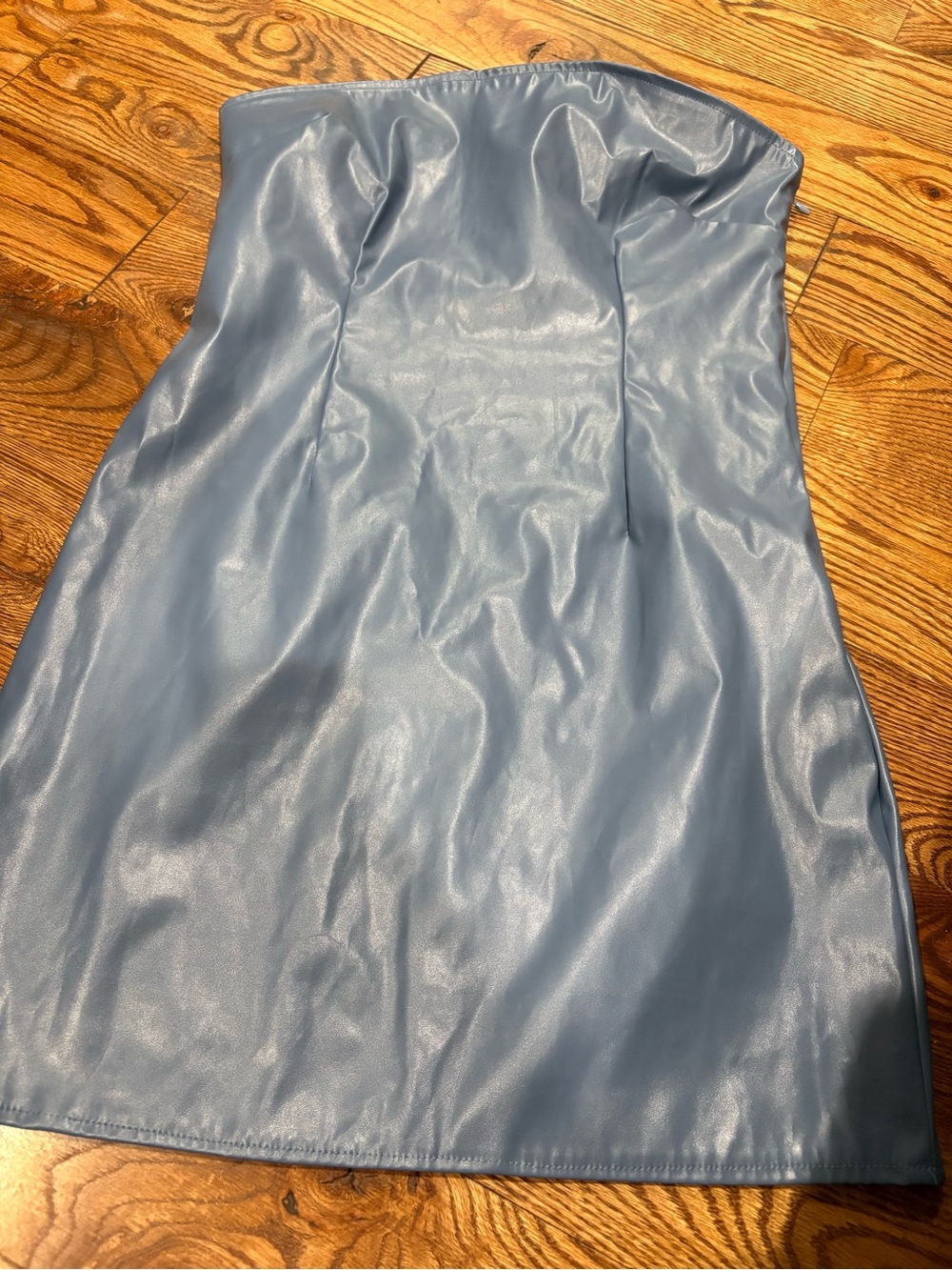 Strapless Mini Dress in Dusty Blue